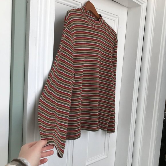 1990s Womens Large Long Sleeve Striped Traditions Country Collection - Picture 3 of 5